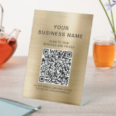 Geschäfts-Scan zum Verbinden Gold QR-Code Sockelschild (In Situ)
