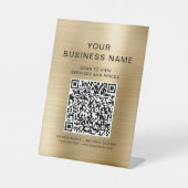 Geschäfts-Scan zum Verbinden Gold QR-Code Sockelschild (Vorderseite)