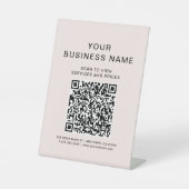 Geschäfts-Scan zum Verbinden Pink QR-Code Sockelschild (Vorderseite)