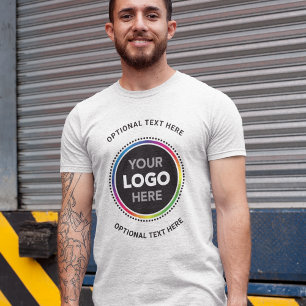 Geschäfts-Shirt für Werbezwecke. Logo und gebogene T-Shirt