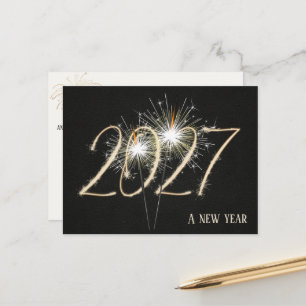 Geschäfts-Silvesterparty 2027 Funken Postkarte