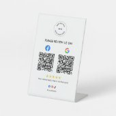 Geschäfts-Sozialreview-Podest-Schild mit QR-Code Sockelschild (Vorderseite)
