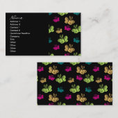 Geschäfts-Süßigkeits-Schmetterlinge auf Schwarzem Visitenkarte (Vorne/Hinten)