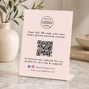 Geschäfts-Tischschild QR-Promotionsdisplay Sockelschild