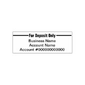 Geschäfts- und Kontoname auf nur zur Einzahlung Permastempel (Design)