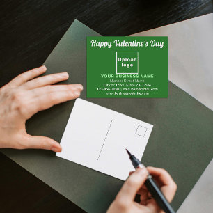 Geschäfts-Valentinsgruß auf grüner Postkarte