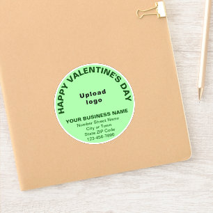 Geschäfts-Valentinstag-Hellgrün-Runde-Vinyl-Aufkle Aufkleber