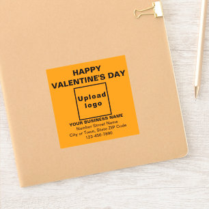Geschäfts-Valentinstag Orange Farbquadrat Vinyl Aufkleber