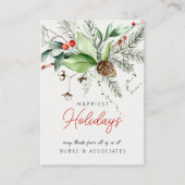 Geschäfts-Weihnachtsgrün Personalized Visitenkarte (Vorderseite)