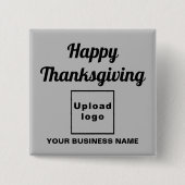 Geschäfts-Weihnachtsgruß auf grauem Quadrat Button (Vorderseite)