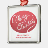 Geschäfts-Weihnachtsmoderne Wirble Art Rot Silbernes Ornament (Links)