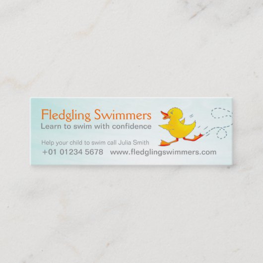 Geschäfts-Werbeaktionkarte des Swimlehrers dünne Mini Visitenkarte (Vorderseite)