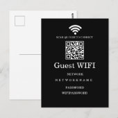 Geschäfts-Wifi modernes Netzwerk-QR-Code Postkarte (Vorne/Hinten)