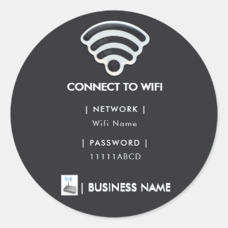 Geschäfts-Wifi modernes Netzwerkpodest Runder Aufkleber