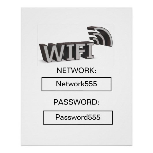 Geschäfts-Wifi-Passwort Poster (Vorderseite)