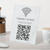 Geschäfts-WLAN-Netzwerk-QR-Code personalisiert Sockelschild (In SItu)