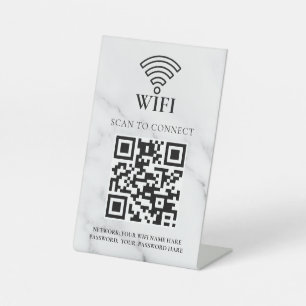 Geschäfts-WLAN-Netzwerk-QR-Code personalisiert Sockelschild