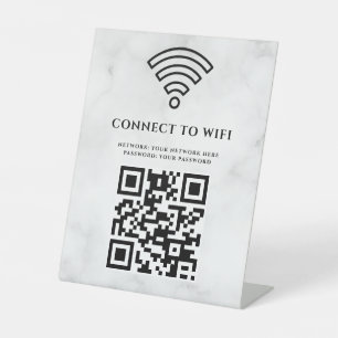 Geschäfts-WLAN-Netzwerk-QR-Code personalisiert Sockelschild
