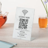 Geschäfts-WLAN-Netzwerk-QR-Code personalisiert Sockelschild (In SItu)