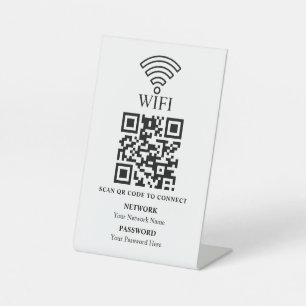 Geschäfts-WLAN-Netzwerk-QR-Code personalisiert Sockelschild