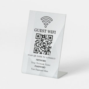 Geschäfts-WLAN-Netzwerk-QR-Code personalisiert Sockelschild