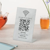 Geschäfts-WLAN-Netzwerk-QR-Code personalisiert Sockelschild (In SItu)
