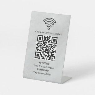 Geschäfts-WLAN-Netzwerk-QR-Code personalisiert Sockelschild