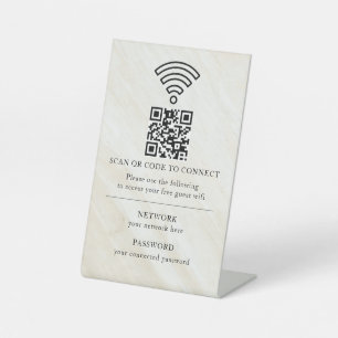 Geschäfts-WLAN-Netzwerk-QR-Code personalisiert Sockelschild
