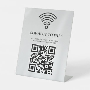 Geschäfts-WLAN-Netzwerk-QR-Code personalisiert Sockelschild