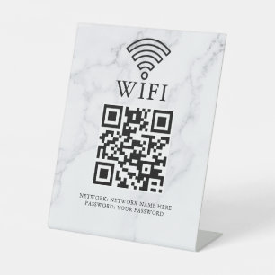 Geschäfts-WLAN-Netzwerk-QR-Code personalisiert Sockelschild
