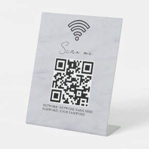 Geschäfts-WLAN-Netzwerk-QR-Code personalisiert Sockelschild