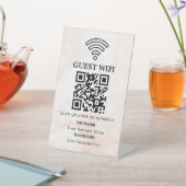 Geschäfts-WLAN-Netzwerk-QR-Code personalisiert Sockelschild (In SItu)