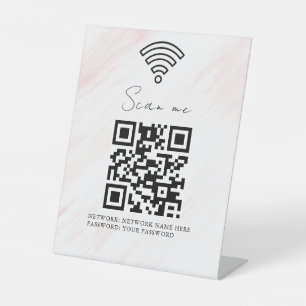 Geschäfts-WLAN-Netzwerk-QR-Code personalisiert Sockelschild