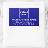 Geschäftsadresse auf Blue Rectangle Aufkleber (Tasche)