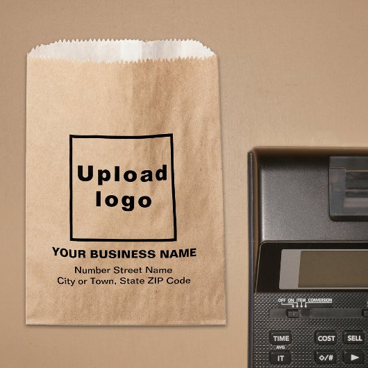 Geschäftsadresse auf der Brown Paper Bag Geschenktütchen