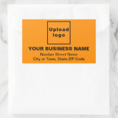 Geschäftsadresse auf Orange Color Rectangle Aufkle Rechteckiger Aufkleber (Tasche)