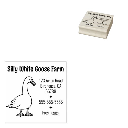 Geschäftsadresse des White Gose Farm Gummistempel (Stempel)