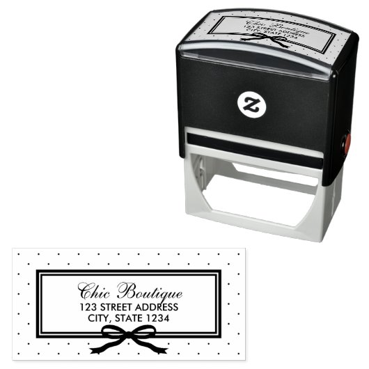 Geschäftsadresse für Grenz- und Multiband-Polka-Do Permastempel (Beispiel)