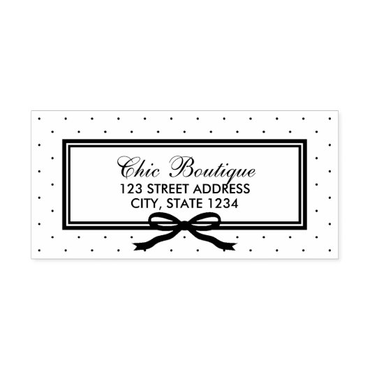 Geschäftsadresse für Grenz- und Multiband-Polka-Do Permastempel (Design)