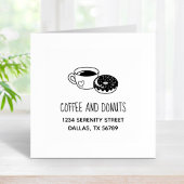 Geschäftsadresse für Kaffee und Donut Gummistempel
