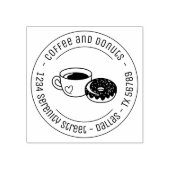 Geschäftsadresse für Kaffee und Donut Gummistempel (Prägung)