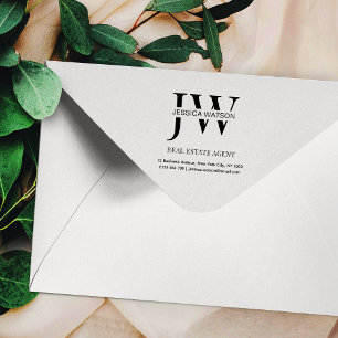 Geschäftsadresse Monogram Real Anwesen Business Gummistempel