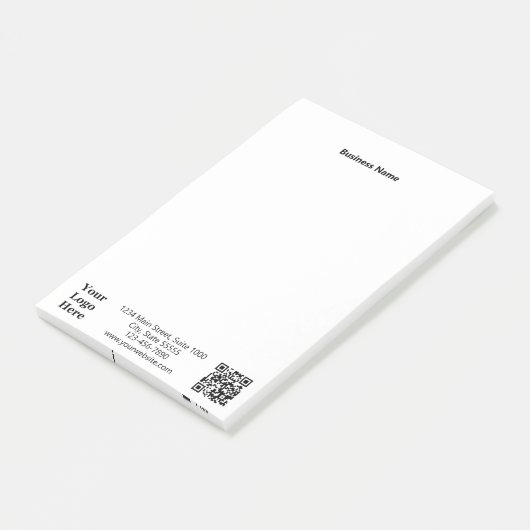 Geschäftsadresse Telefon Website QR Code Post-it Klebezettel (angewinkelt)