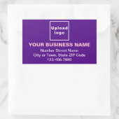 Geschäftsadresse und Telefonnummer auf Lila Rechteckiger Aufkleber (Tasche)