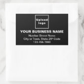 Geschäftsadresse und Telefonnummer in Schwarz Rechteckiger Aufkleber (Tasche)