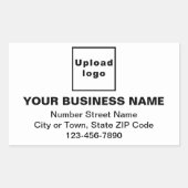 Geschäftsadresse und Telefonnummer in Weiß Rechteckiger Aufkleber (Vorderseite)