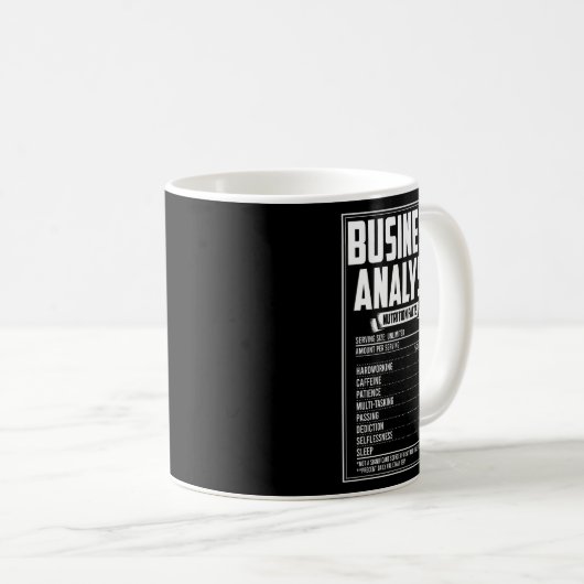 Geschäftsanalyst Nährwertdaten Fakten Kaffeetasse (VorderseiteRechts)