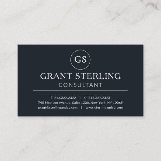 Geschäftsberater Black Silver Luxury Visitenkarte (Vorderseite)