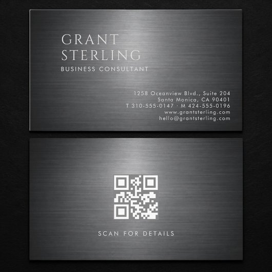 Geschäftsberater Metallischer QR-Code Visitenkarte