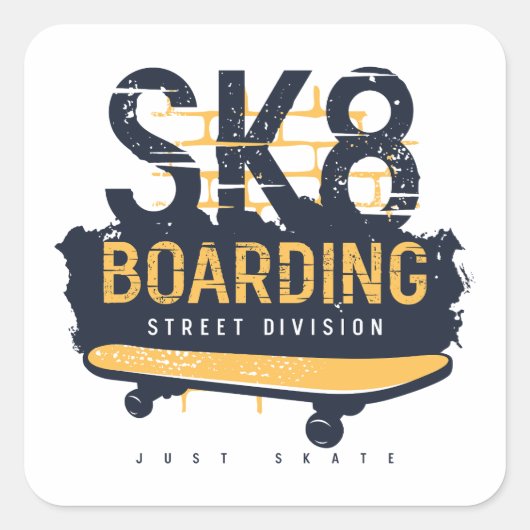 Geschäftsbereich Skateboarding Street Quadratischer Aufkleber (Vorderseite)